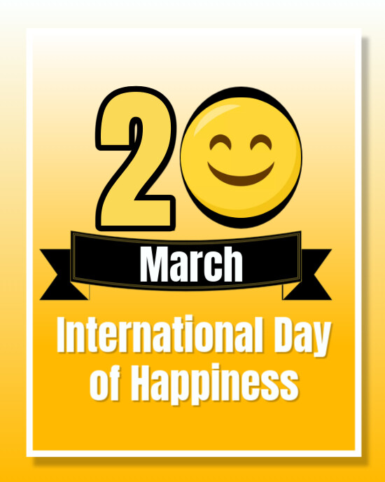 Orange Joyful International day of happiness Instagram Portrait template